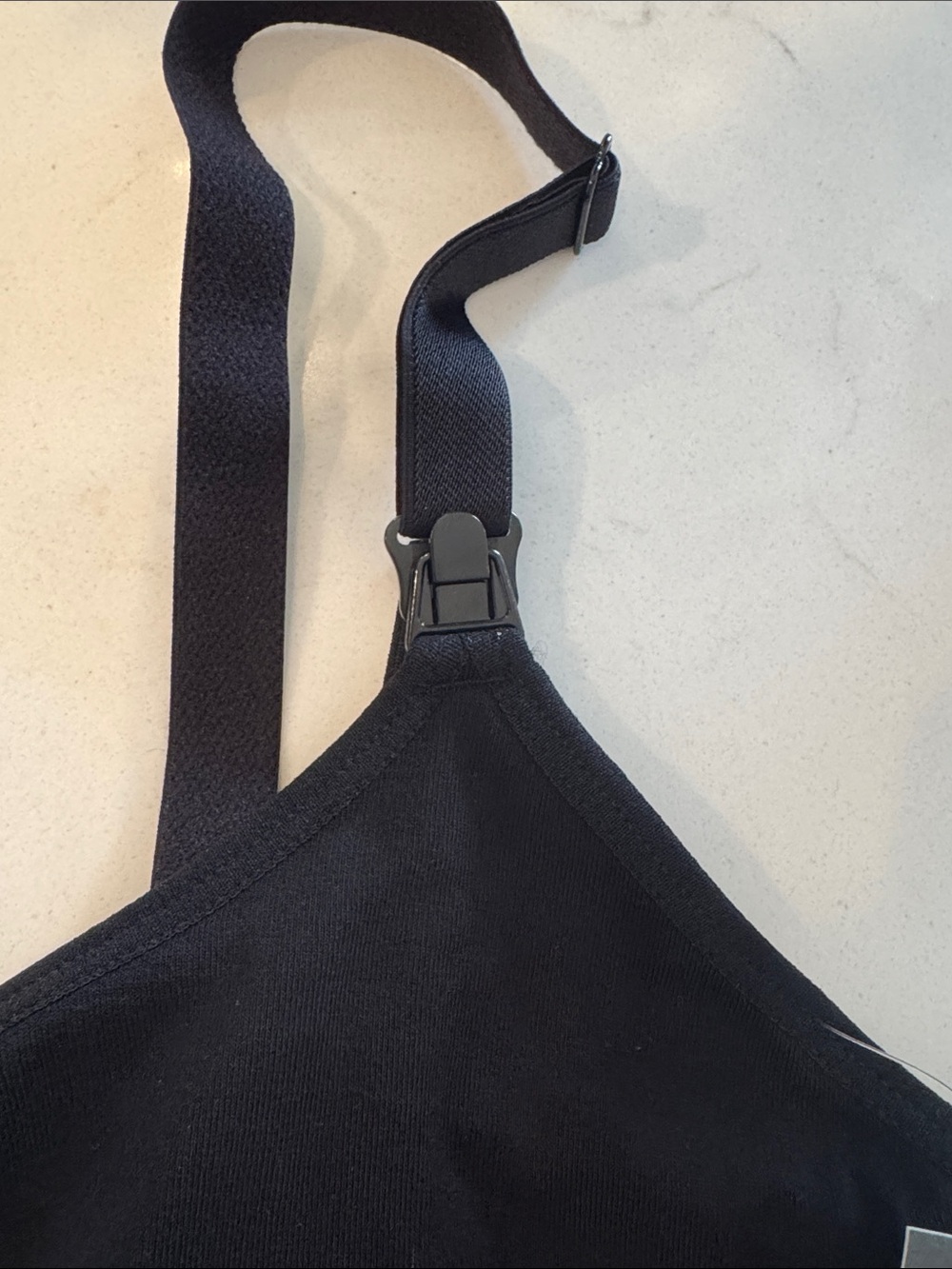BAMBOO Black Nursing Camisole with Adjustable Straps and Clips - Picture 4 of 4